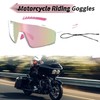 Motorcycle Riding Goggles Pink Lens White Frame Tri-Acetyl Cellulos PC