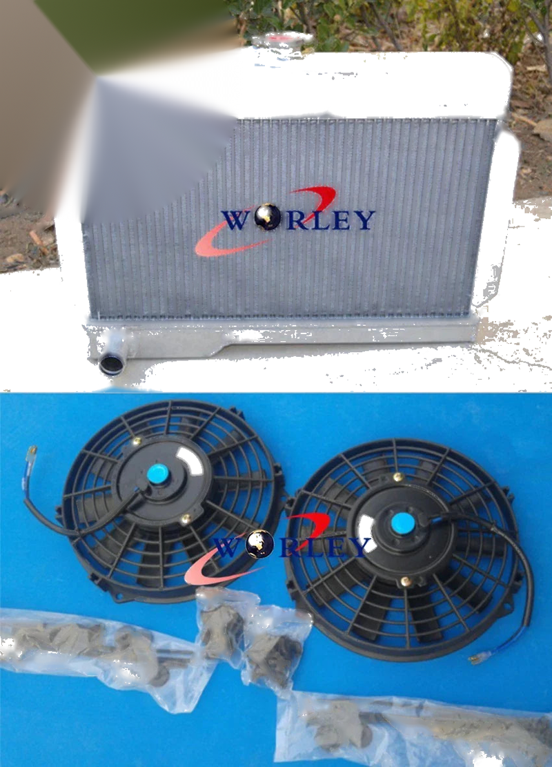 Rover MG MGB GT Coupe Convertible Aluminum Radiator + Fans (1.8L)
