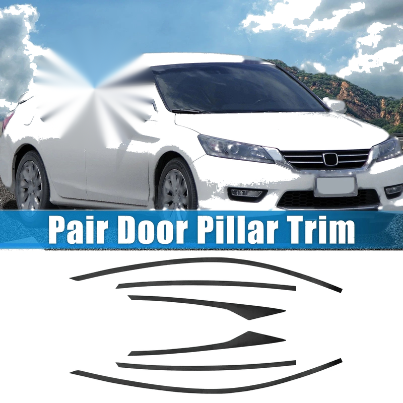 Honda Accord (2018-2022) Bright Black 6 Pcs Windshield B Pillar Trim