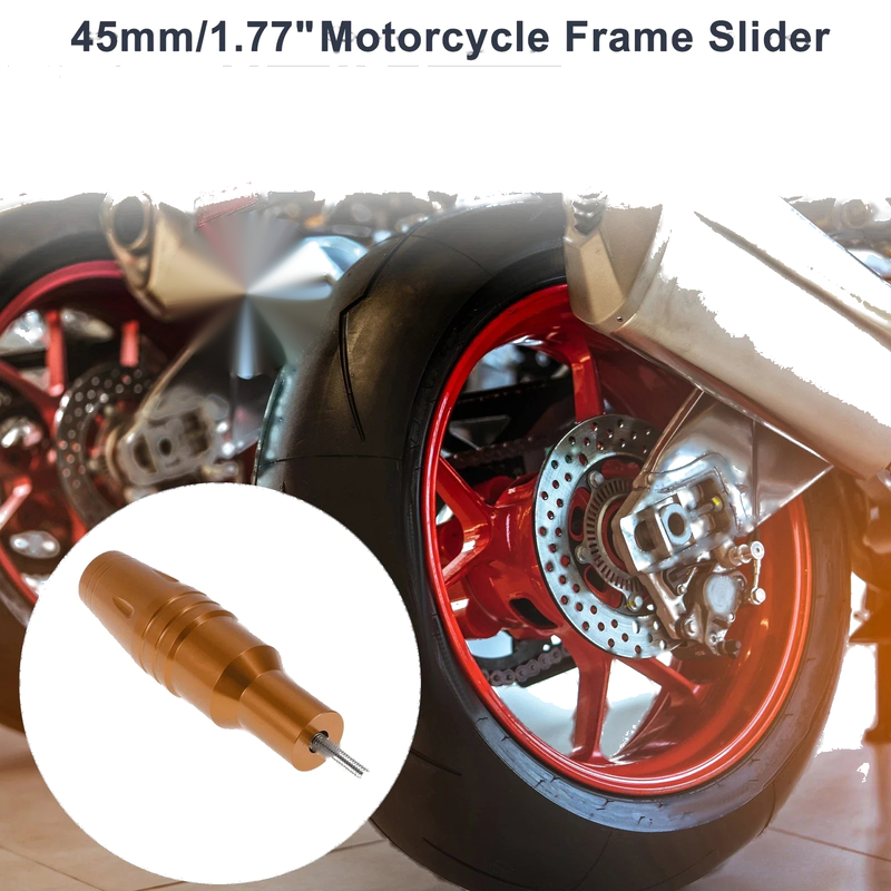 Motorcycle 1.11" Aluminum Alloy Motorcycle Slider Frame 1 Set Orange