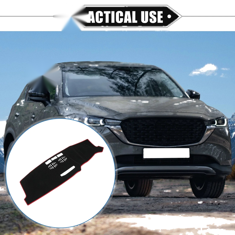 Mazda CX-5 2016-2023 Black Red Dashboard Cover Mat