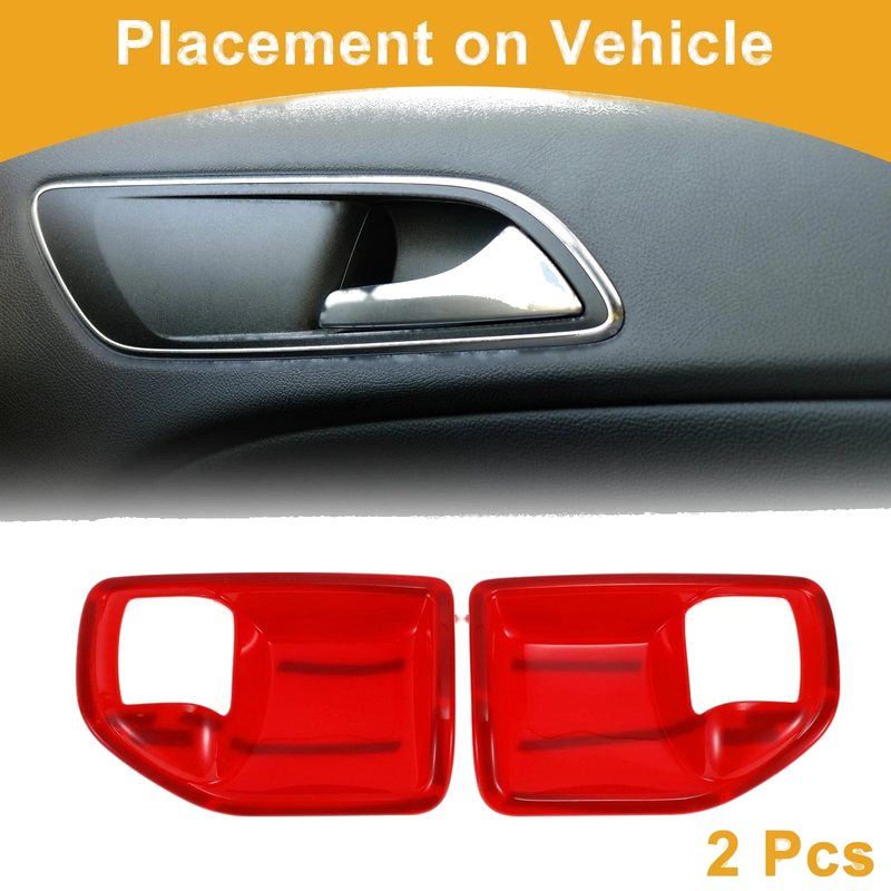Jeep Wrangler JK (2011-2017) Red Interior Door Handle Bowl Cover Trim