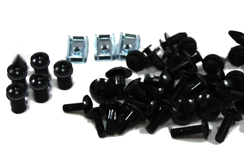 Suzuki RGV250 VJ21 Fork cap & windshield bolts alu noir (1988–90)