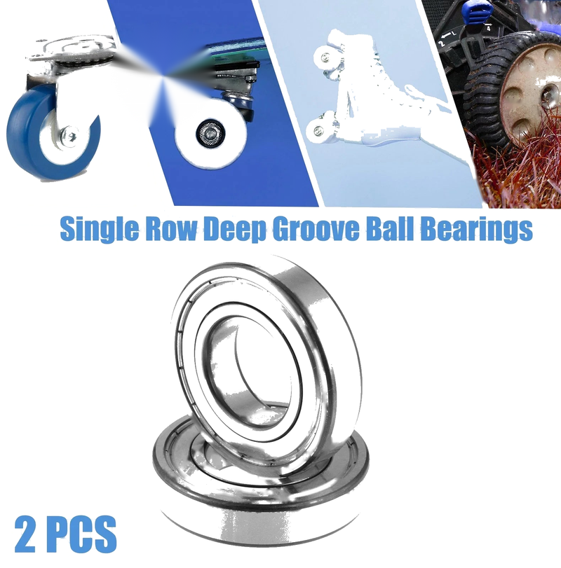 2 x 6208ZZ 40x80x18mm Car Single Row Deep Groove Ball Bearings Silver Tone