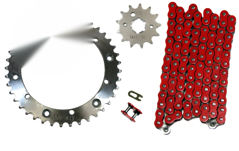 Yamaha Banshee Red/520x104/O-Ring Drive Chain & 13/41 Sprockets (1989–2006)
