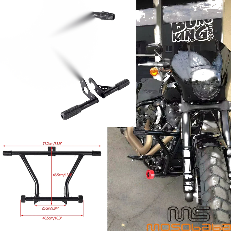 Harley Softail Low Rider FXLR / Fat Boy FLFB Engine Guard Crash Bar (18)