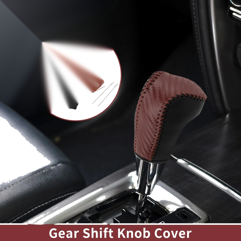 Toyota Corolla 1 Pc / Gear Shift Knob Cover Brown Faux Leather