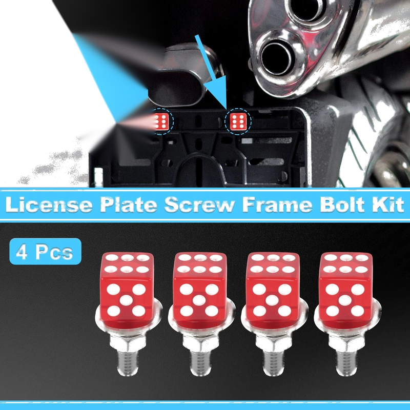 Universal Motorcycle License Plate Screws Cover 3.45 cm 4 pcs