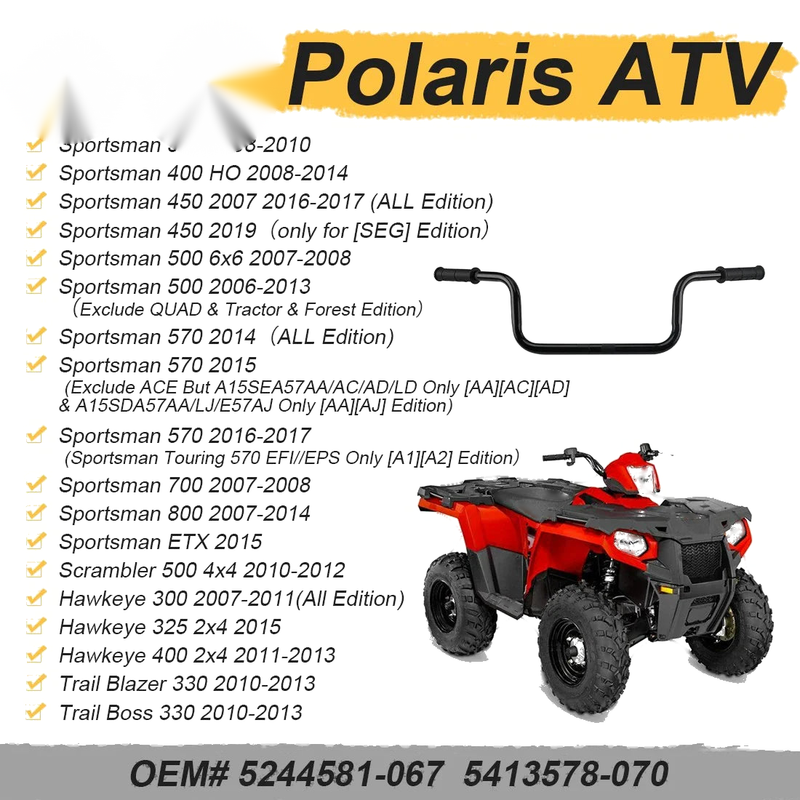 Polaris Scrambler 500 Trail Boss 330 Trail Blazer 330 Handlebar & Grips