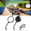 M10 Motorcycle Rear View Mirrors / Round Shape Black Metal ABS /
