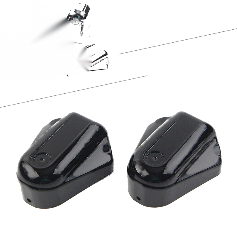Harley Softail (2008-2017) Black / Chrome 2 x Rear Axle Cover Swingarm Caps