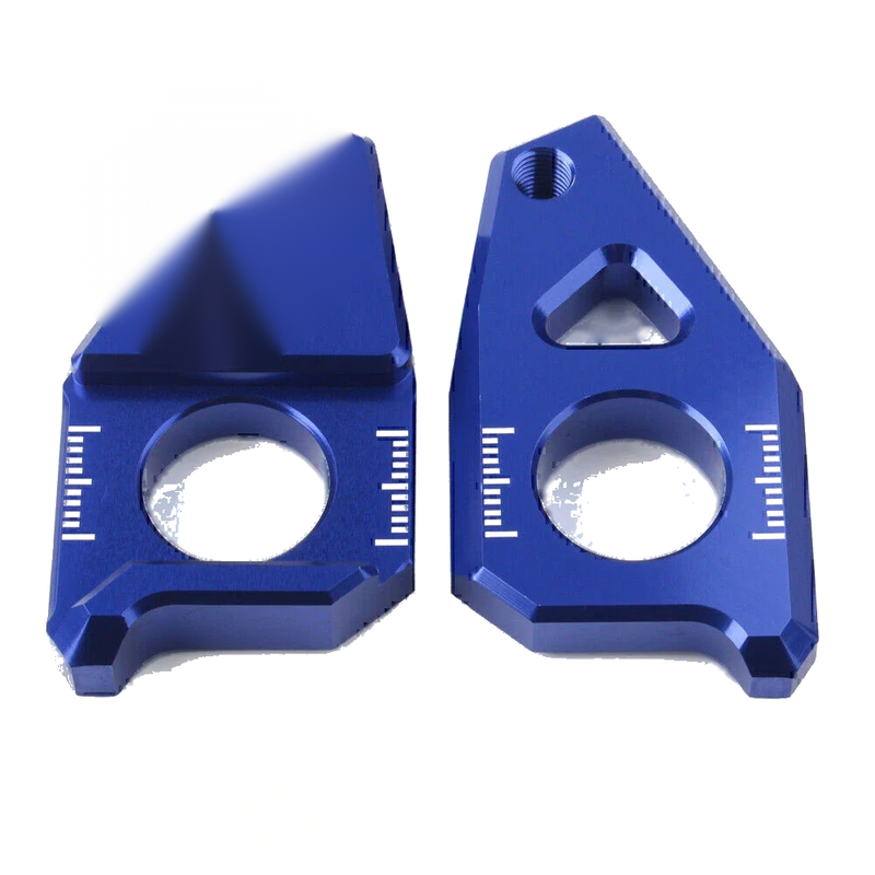 Yamaha YZF FZ8 FZ1 TMAX Blue Motorcycle Axle Spindle Chain Adjuster Blocks