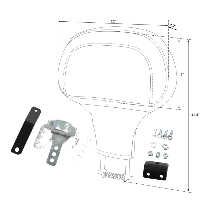 Harley Touring CVO Street Glide Front Driver Backrest Pad Black (2014-2023)