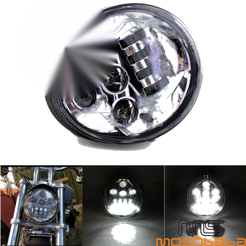 Harley VRSC VRSCA VRSCAW VRSCB Chrome LED Projector Headlights (2002-2017)