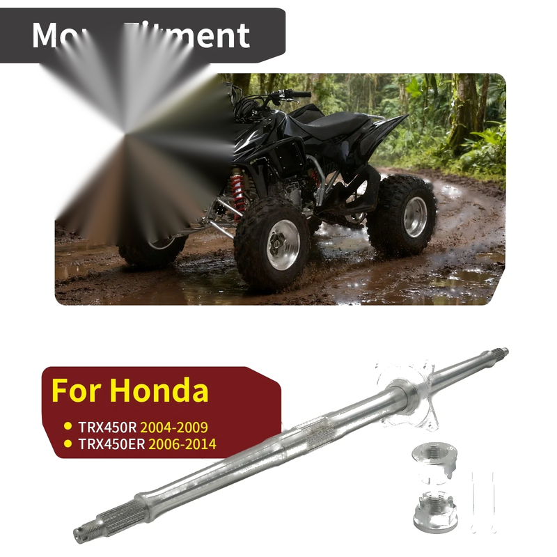 Honda TRX450R TRX450ER Rear Wheel Axle Shaft & Nuts (2004–2014)