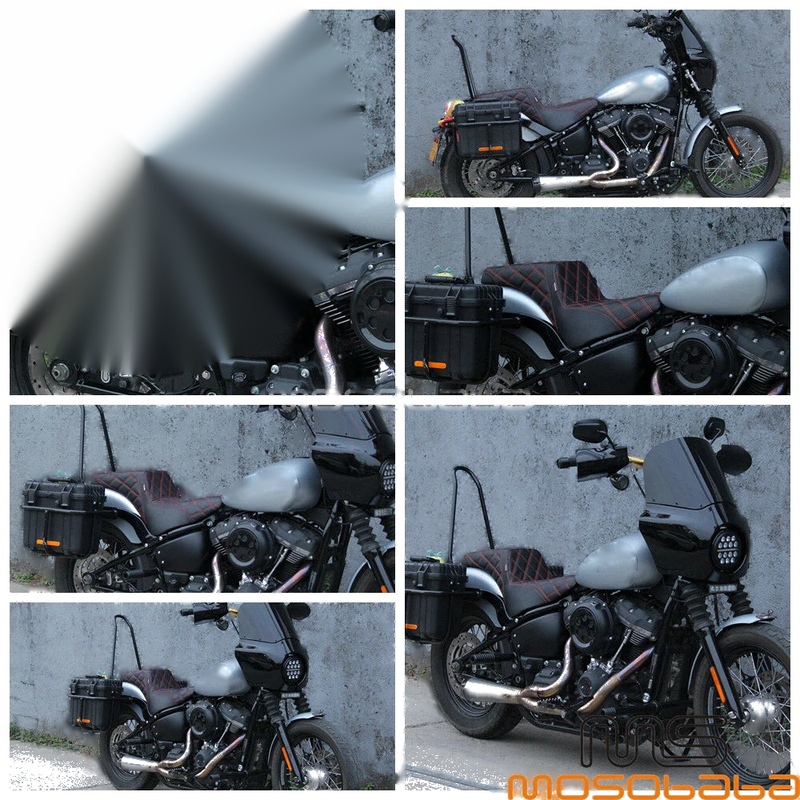 Harley Softail FLDE FLHC FLSL FXBB FXST Gel Seat Red Stitch (2018-2023)