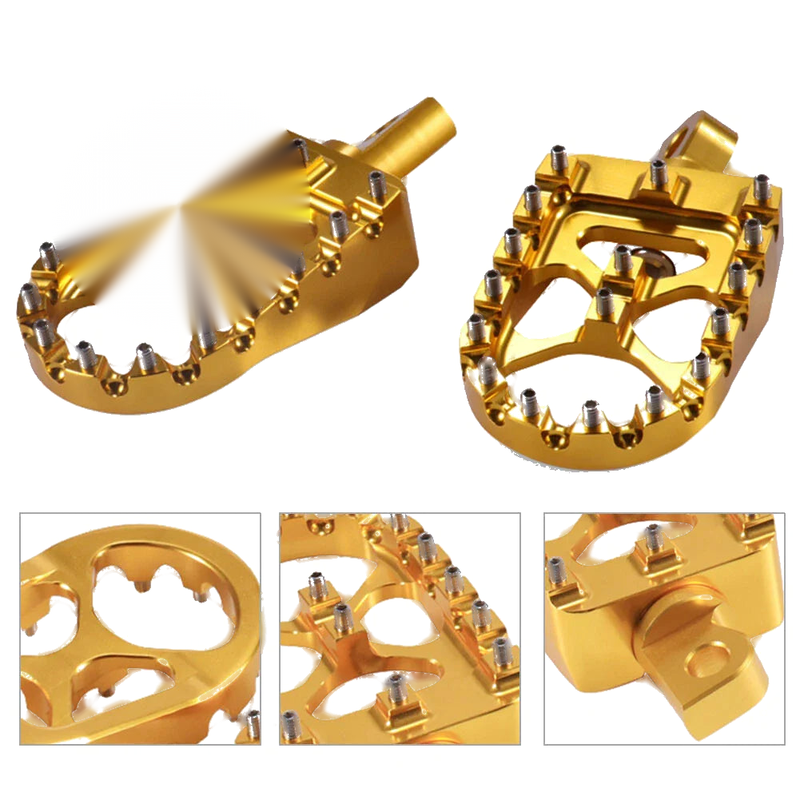 Harley Sportster Softail Gold CNC Wide MX Style Foot Pegs (2004-2023)