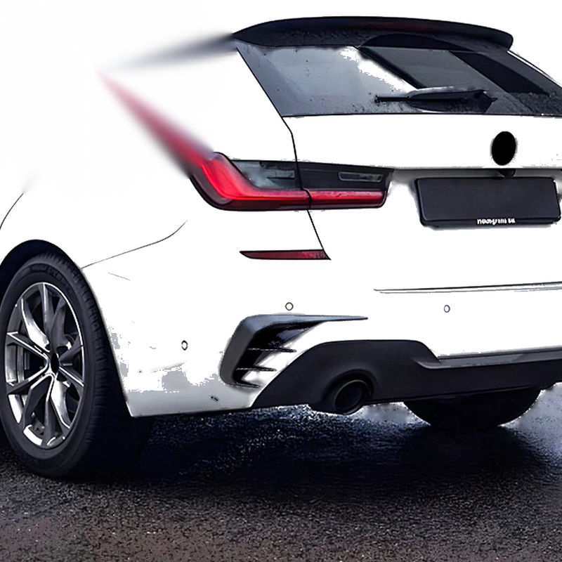 BMW 3-Series Estate Black Carbon Style Trim Canards (2019–2022)