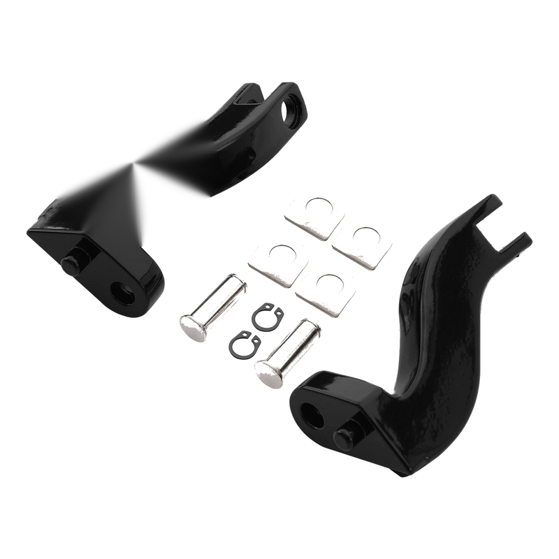 Harley Touring Black Rear Passenger Footpegs Bracket Mount (1993-2025)