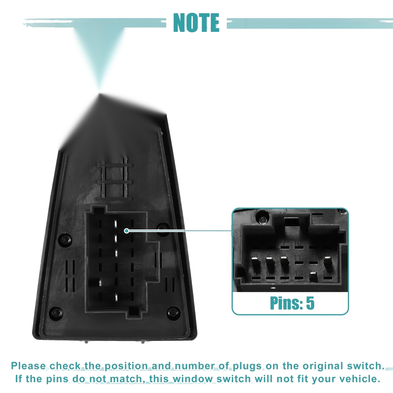 Volvo FH12 Right Passenger Side Power Window Control Switch (2001-2005)