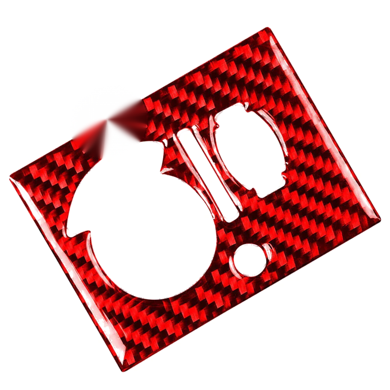 Dodge Challenger Red Carbon Fiber Headlight Switch Panel Cover (2008-2014)