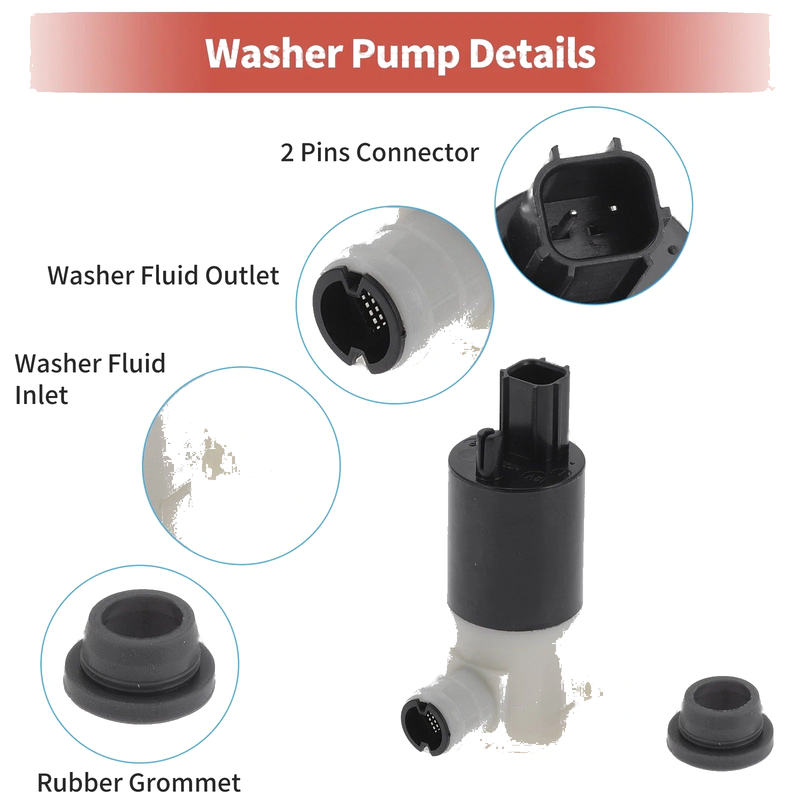 Dodge Neon Windshield Washer Pump w/Grommet (1994-2005)