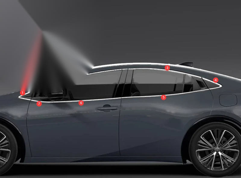 Toyota Prius 14 pcs Black Window Side Molding Trim Covers (2023-2025)