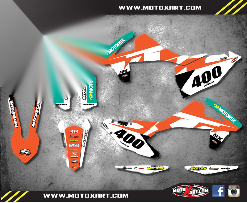 KTM SX 250 Full Sticker Kit Custom Decals (2016-2018)