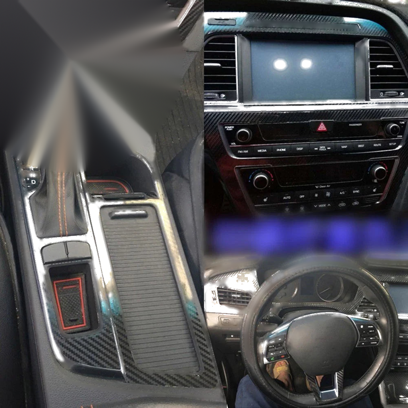 Hyundai Sonata Carbon Fiber Console Stickers