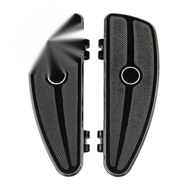 Harley Touring Black Half-Shield Rider Floorboards Mount Bracket (2014-24)