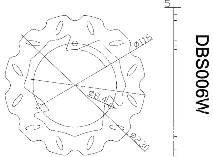 Yamaha YP250DX Majesty Rear Brake Disc Rotor (2005-2010)