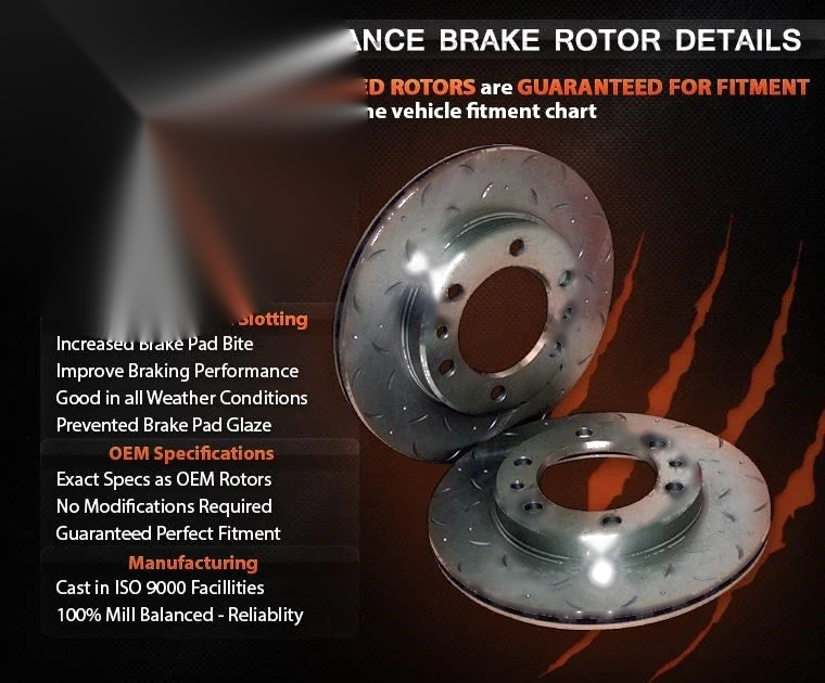 Ford Falcon BA BF FG Front & Rear Slotted Disc Rotors + Brake Pads (2002 - 2016)