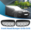 BMW 528i 535i 550i xDrive Black 1 Pair Front Hood Bumper Grille