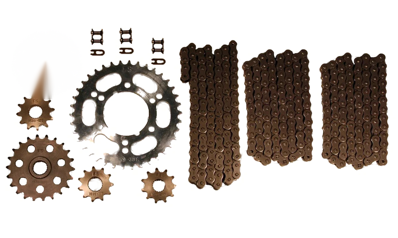 Polaris Scrambler 400 4x4 Natural Drive Chains & Sprockets (1996–1997)