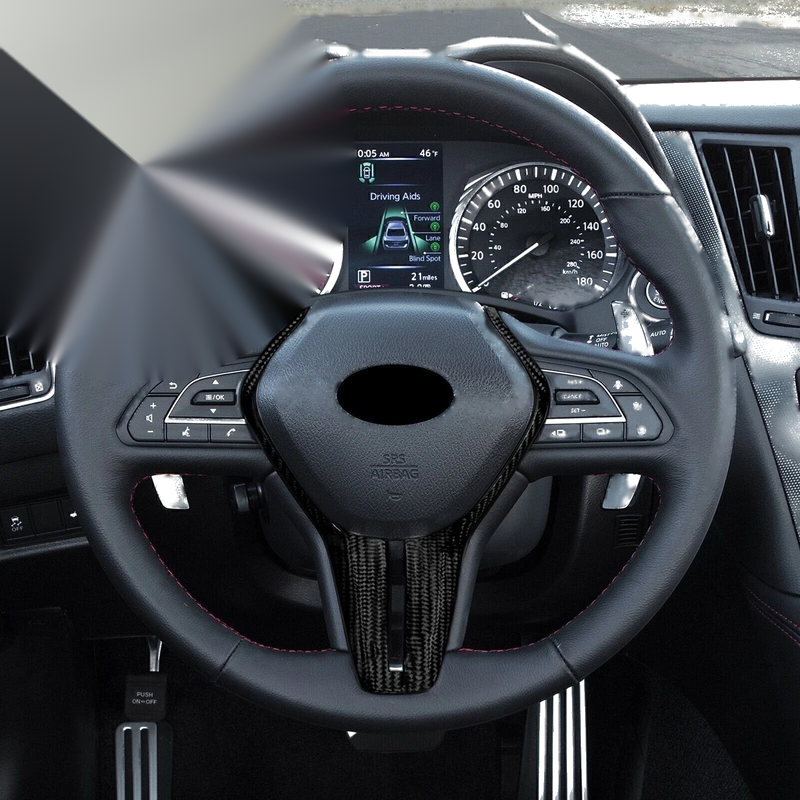 Infiniti Q50 Q60 Carbon Fiber Steering Wheel Cover (2017-2023)