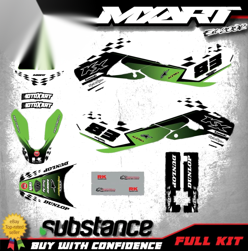 Kawasaki KX 65 Custom Decal Kit LOOP Style (2000-2022)