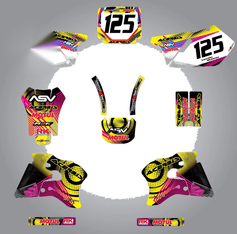 Suzuki RM 125 Custom Graphic Kit  NEON Stickers (1996-1998)