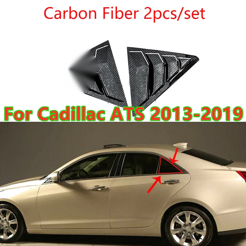 Cadillac ATS 2 x Carbon Fiber Side Window Louver Shutter Cover (2013–2019)