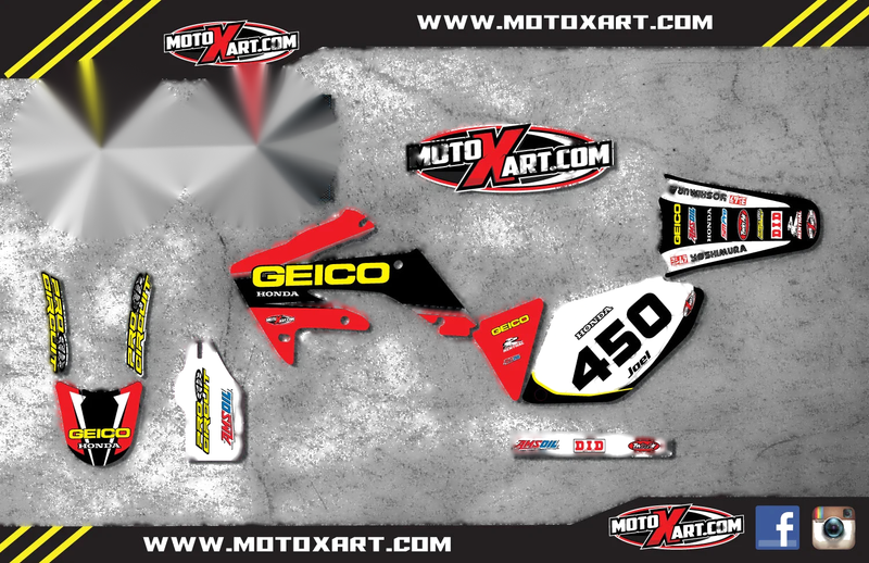 Honda CRF 250 (2008-2009) - Sonic Style Stickers Full Custom Graphic Kit