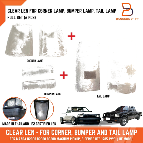 Mazda B-Series Clear Lens Corner Bumper Turn Signal Light Set (85-98)