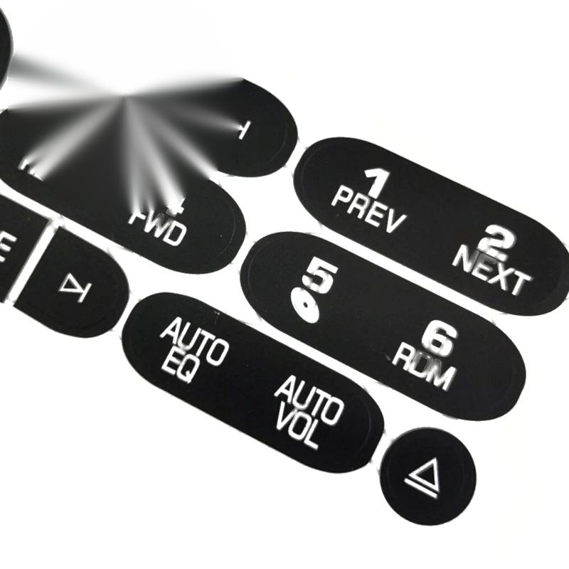 Cadillac Isuzu Black Radio Button Repair Decal Sticker (2002-2006)