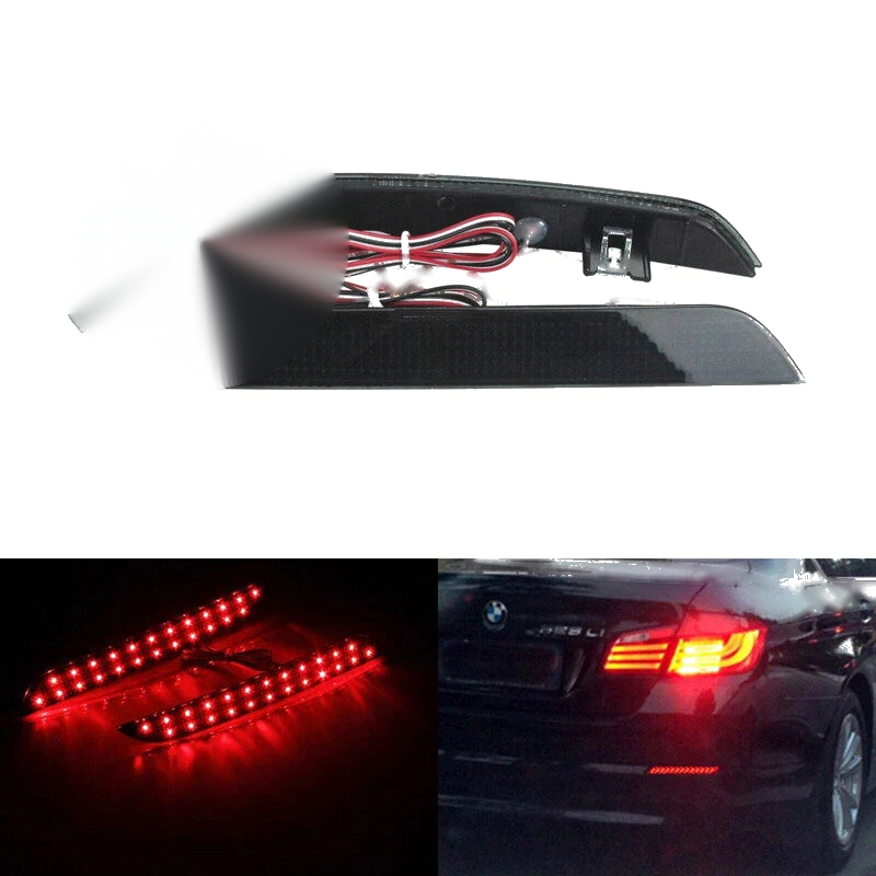 BMW 5-Series Smoke LED Rear Bumper Reflector Lights (2009–2014)