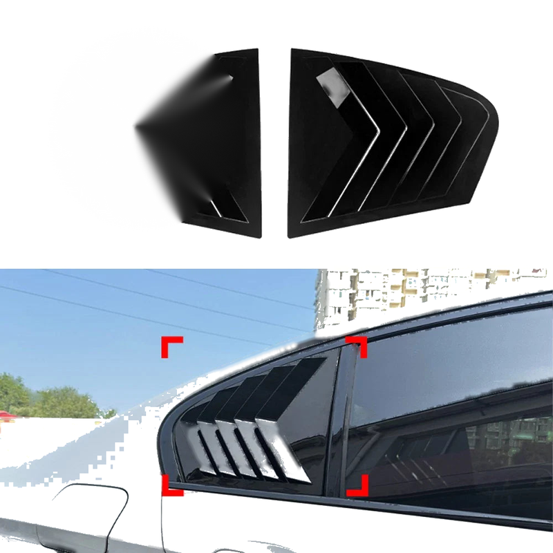 BMW 5-Series Sedan Gloss Black Rear Side Window Quarter Louver Cover (2018–2023)