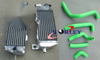 Kawasaki KDX200 KDX220 Green Hose & Aluminum Radiator (1995-2006)