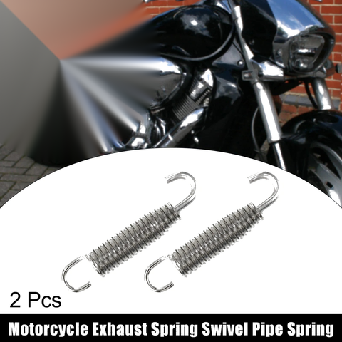 Motorcycle 2 x Exhaust Pipe Spring / 58mm / Universal Stainless Steel