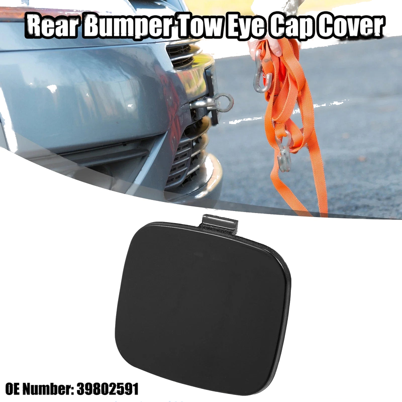 Volvo S60 (2011-2018) Black Rear Bumper Tow Hook Eye Cap Cover