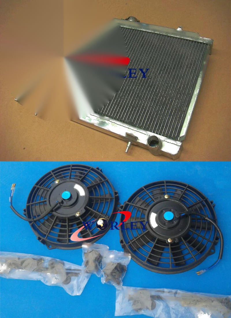 Nissan Silvia S14 S15 240SX 200SX 3 Row Aluminum Radiator + 2 Fans (1995-2002)