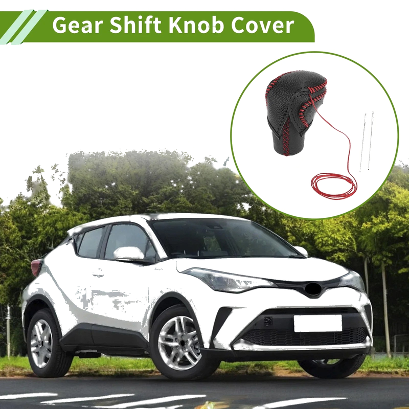 Toyota CH-R (2018-2022) Pebbled Black Red 1 Pc Gear Shift Knob Cover