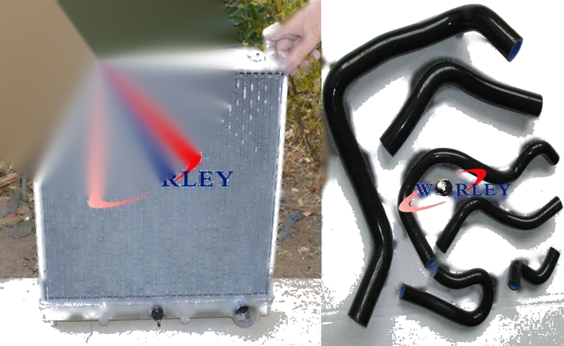 Honda Civic EG EK B16 B18 CRX Del Sol Aluminum Radiator + Black Hose (1992-2001)