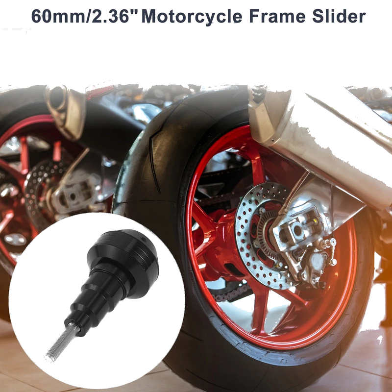 Bike 11mm Aluminum Alloy Plastic Motorcycle Slider Frame Bolt 1 Set Black